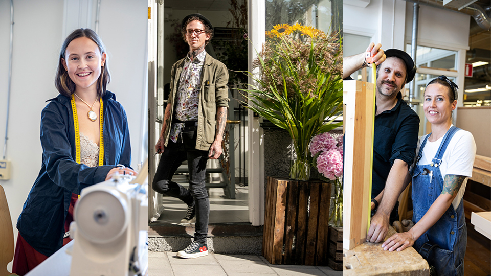 Kollage av bilder från yrkesförberedande utbildningar