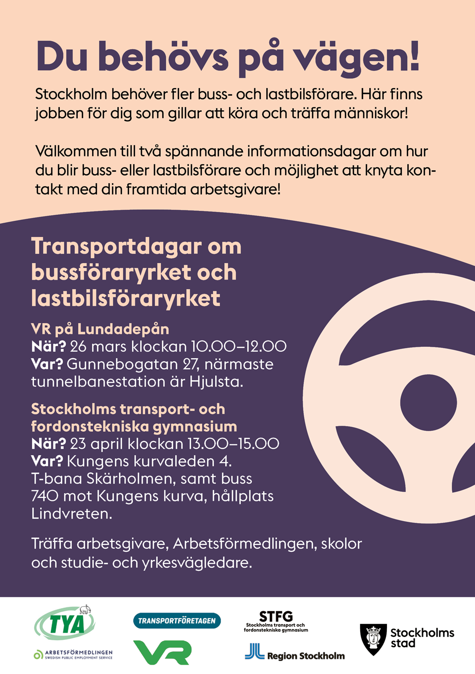 Affisch med information om transportdagarna